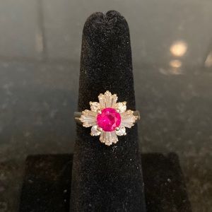 14K Gold Ruby and CZ Ring